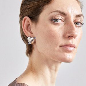 Justine Clenquet Juno earrings palladium